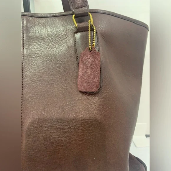 Coach Vintage NYC Marketing Tote Glove Tanned Leather Burgundy Shopper 1980’s - Picture 5 of 12